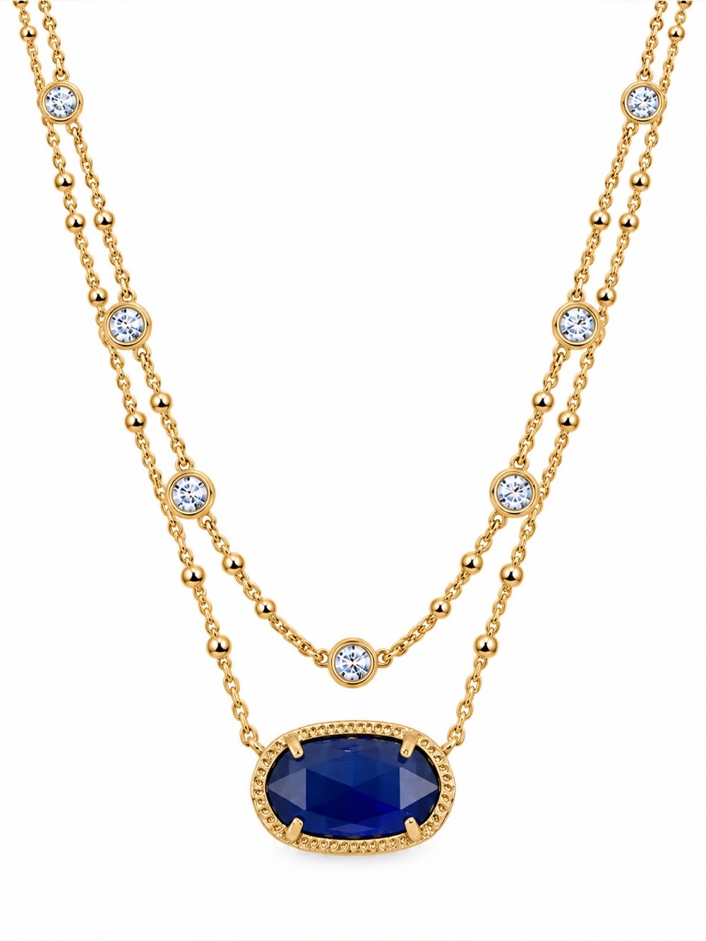 Kendra Scott Elisa Gold Multi Strand Necklace in Cobalt Blue
